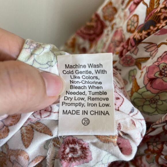 PrettyGarden Maxi Dress Women's XL Multicolor Floral Rayon Short Sleeves V-Neck - Picture 8 of 10